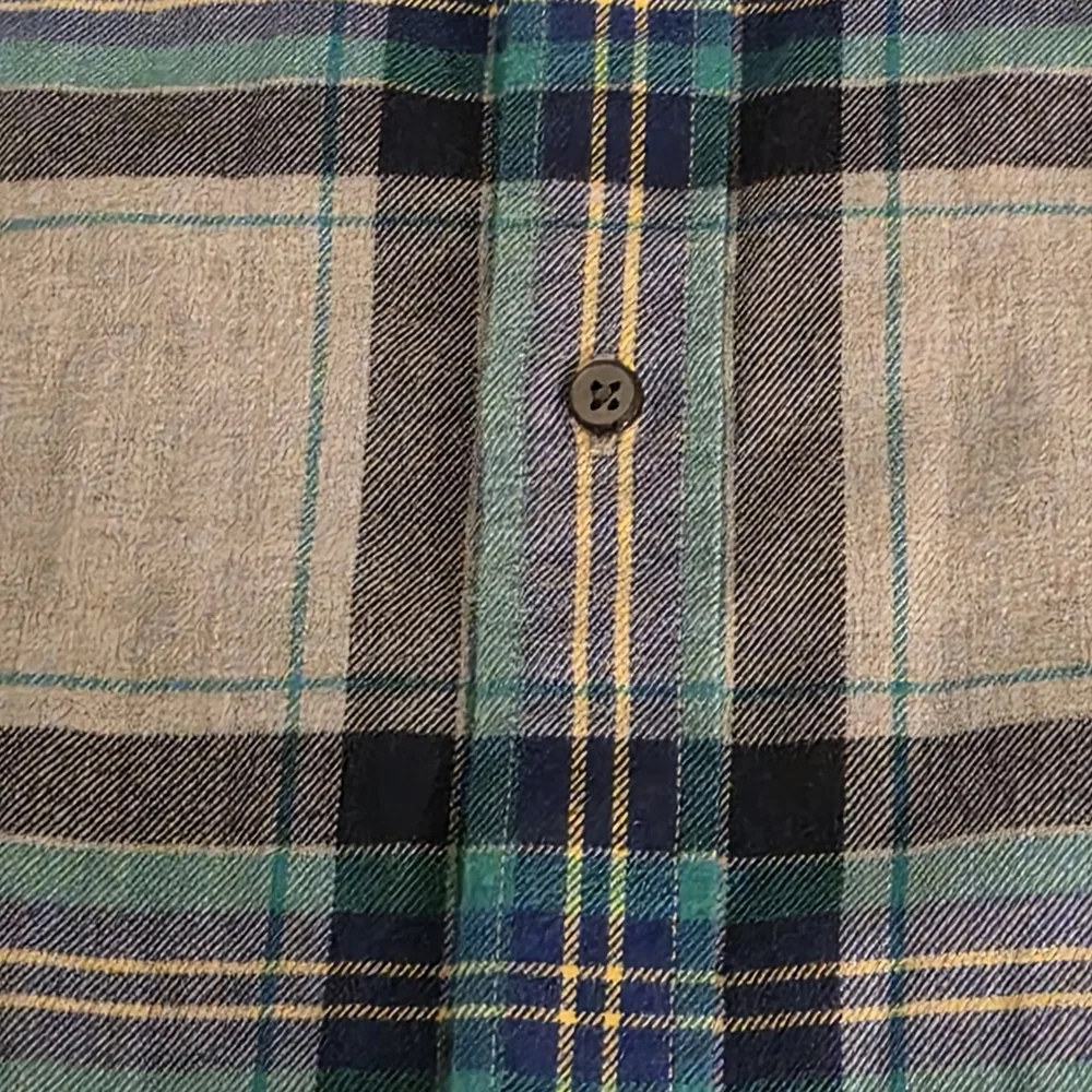 Banana Republic Luxe Mens Lightweight Flannel Plaid Shirt Sz XL